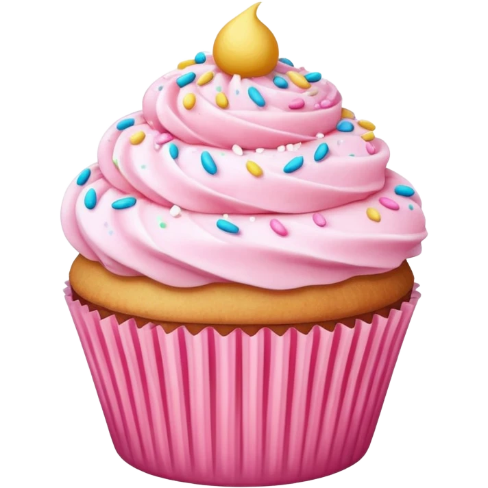 Cupcake with pink icing emoji