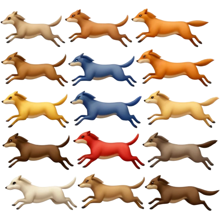 animals race, side view emoji