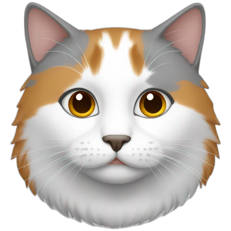 White grey and ginger cat emoji
