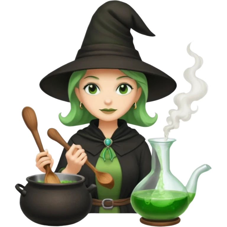 green witch cooking potion emoji