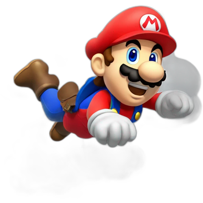 mario flying on a cloud emoji