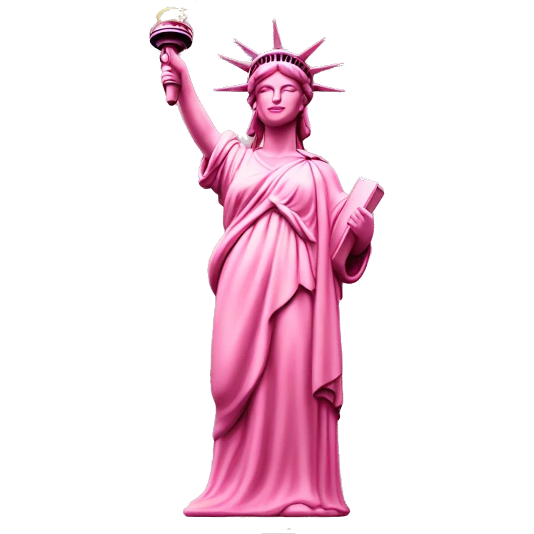 pink full body liberty statue emoji