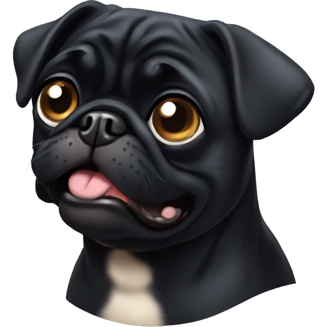 Black pug emoji