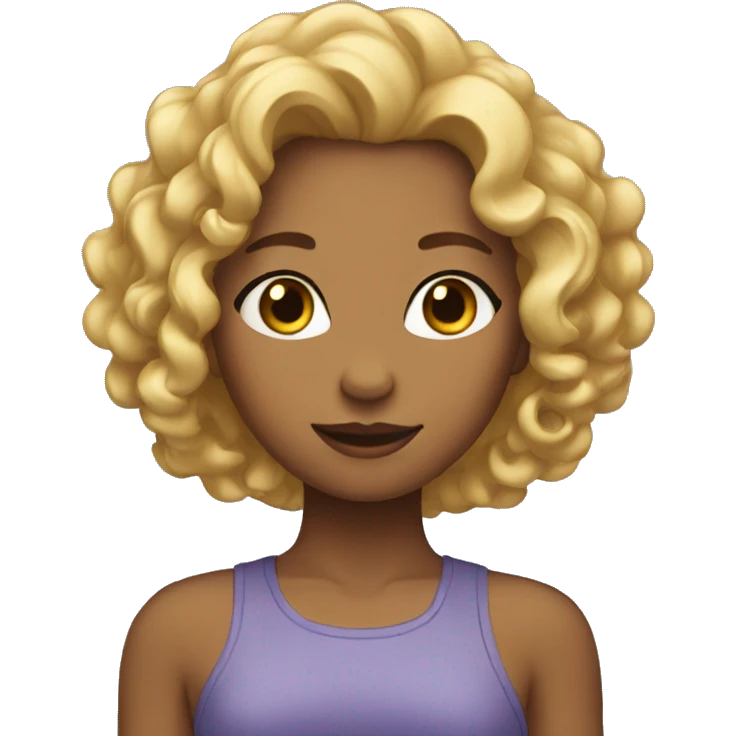Girl with blond curly hair  emoji