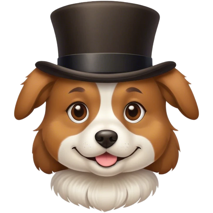 dog wearing a tophat emoji