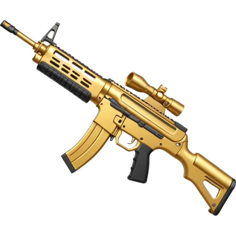 Gold assault rifle  emoji
