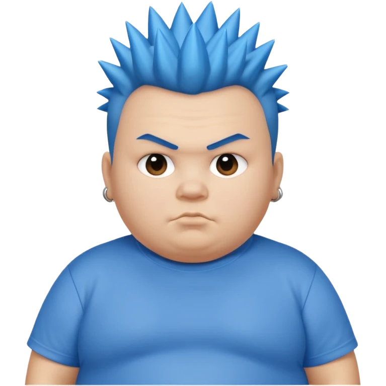 fat kid blue mohawk spiky hair emoji