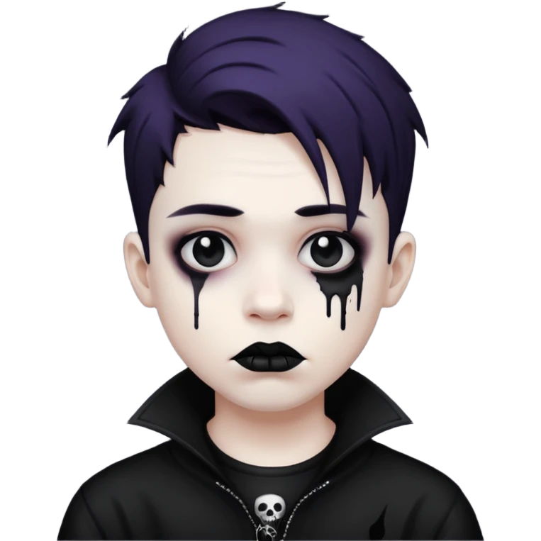 Goth boy with smeared lipstick  emoji