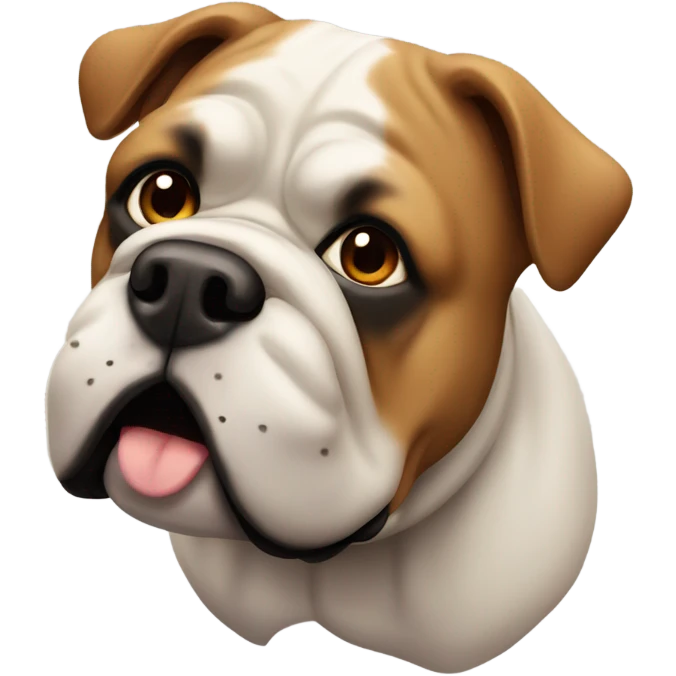 Old English bull dog with brown fur and black snout emoji