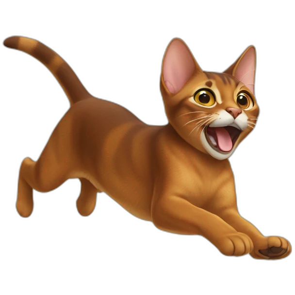 Abyssinian cat jumping emoji