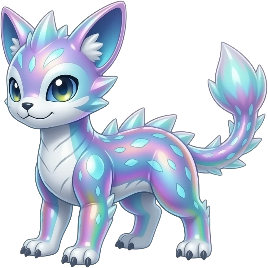 Epic Legendary Bioluminescent Translucent Luminescent Diaphanous Shiny Colorful Meloetta-Latias-Veemon-Peppercat-Wargreymon-Protogen-Fakémon-fusion-hybrid-creature emoji