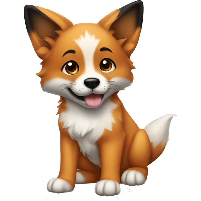 Fox dog puppy with black muzzle emoji