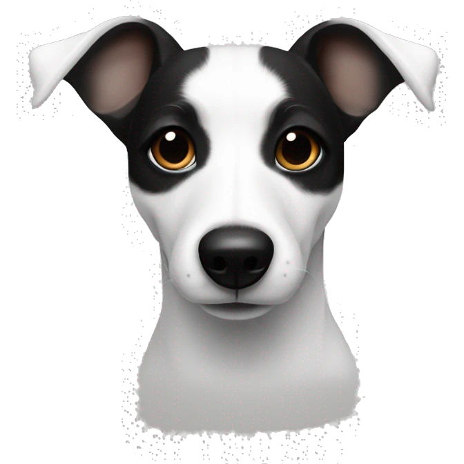 Total white jack russel ears black emoji