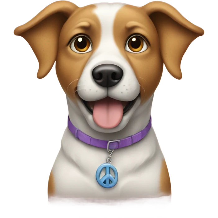 Dog with a peace sign emoji