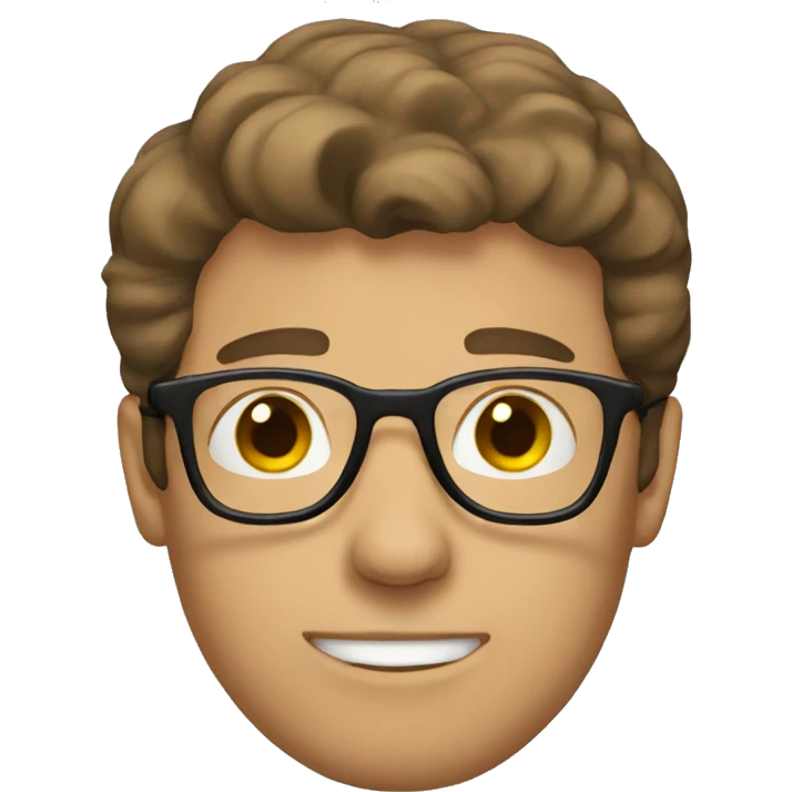man with brown hair, glasses  emoji