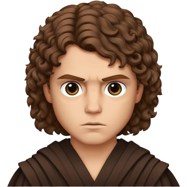 Anakin skywalker scar left eye curly brown hair emoji