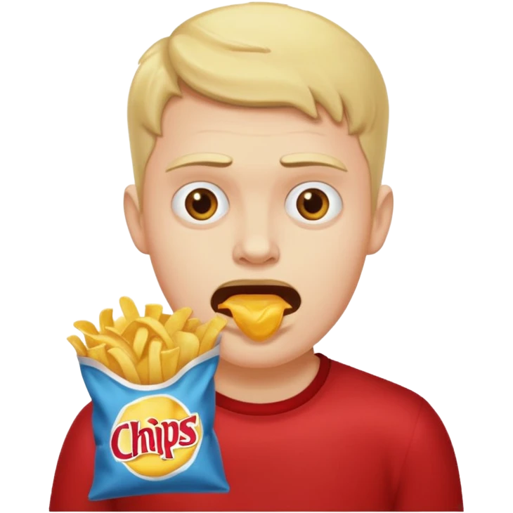 possessed guy eating a bag of chips emoji