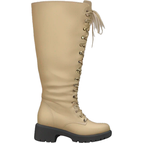 pair of beige chunky knee high boots emoji