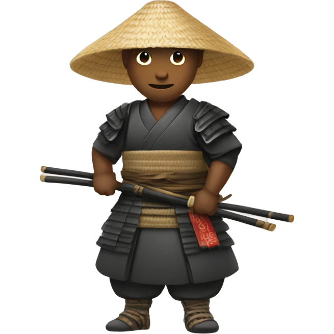 Samurai with straw hat emoji