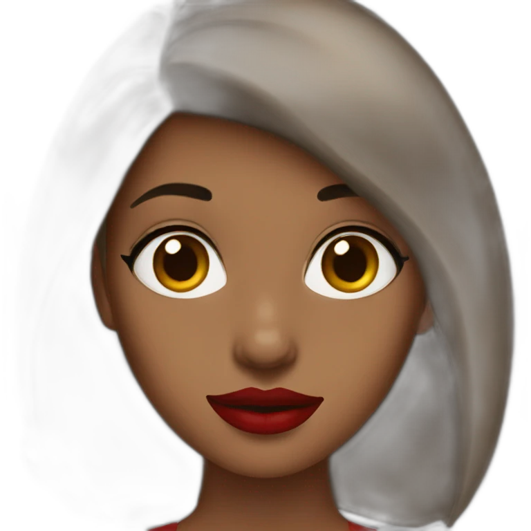 Brunette red lipstick emoji