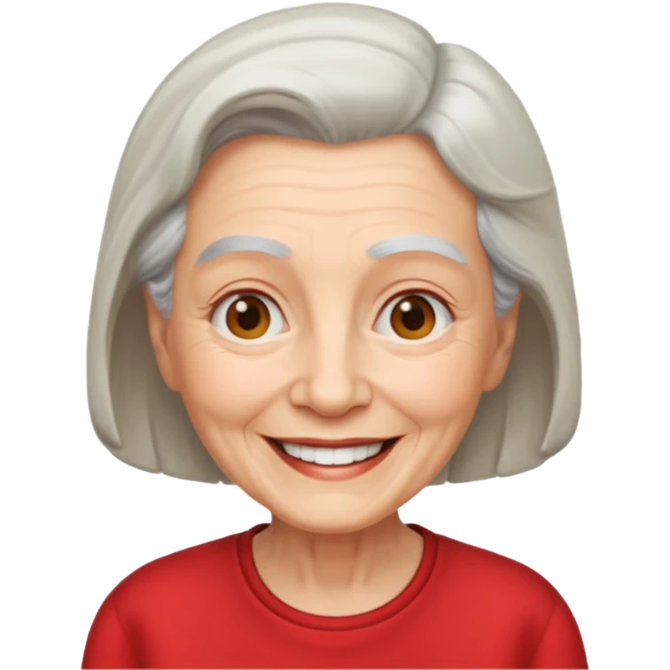 elderly woman with red shirt emoji