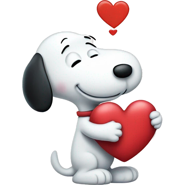 snoopy holding heart emoji