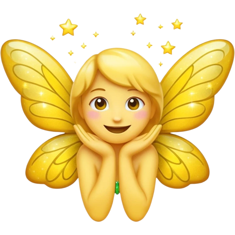 Happy emoji with fairy wings emoji