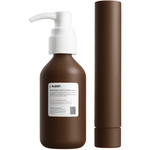 slim and tall brown beauty of joseon oil cleanser bottle with white chinese label and white pump emoji