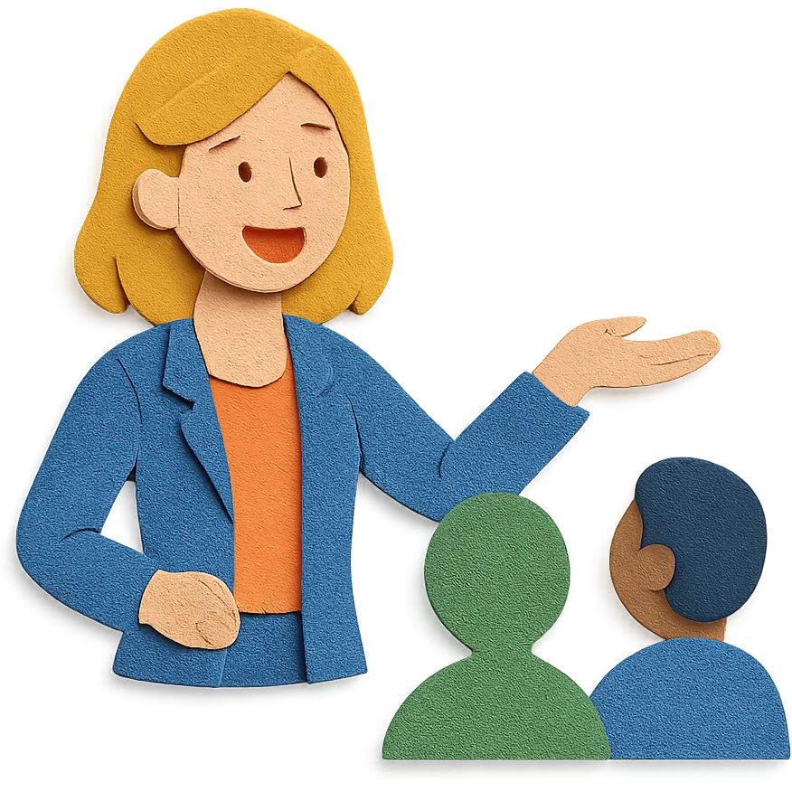 woman promoting a product to customers outdoors emoji