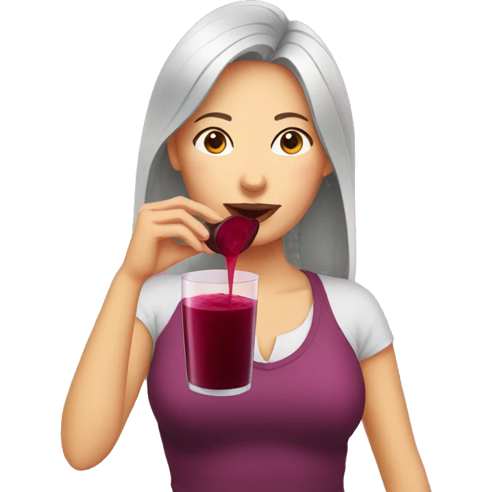  woman drinking beet juice emoji