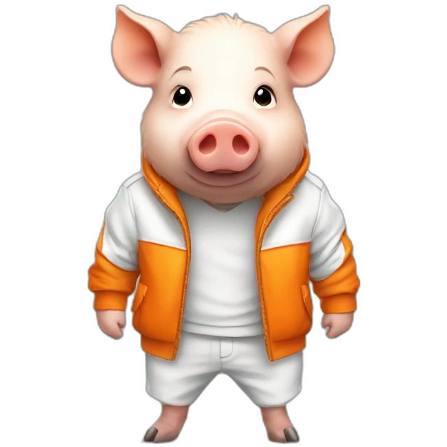 Orange wild pig in white jacket emoji