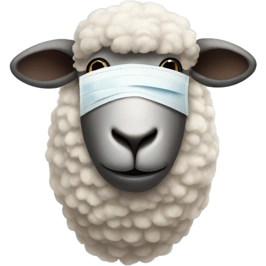 Sheep wearing a mask emoji