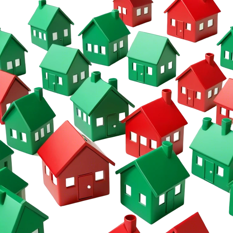 Monopoly Green and red houses emoji
