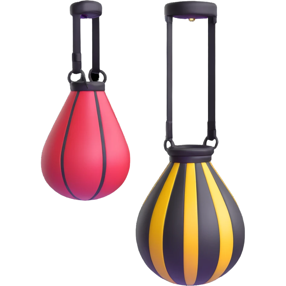 speed bag with VR headbands and headrests emoji