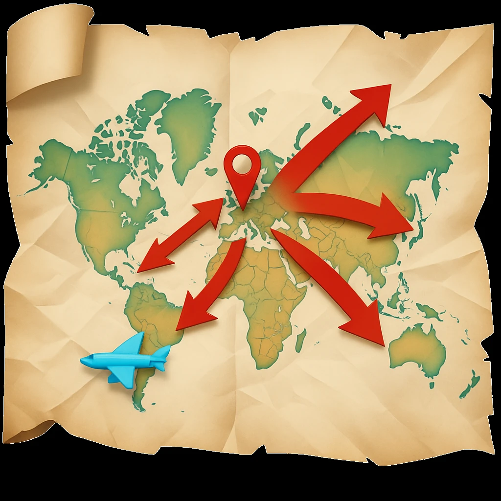 Add bold red arrows to the map, indicating an upcoming offensive attack strategy. Keep the emoji style and all original details. emoji