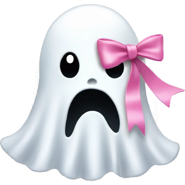 Ghost with pink bow emoji