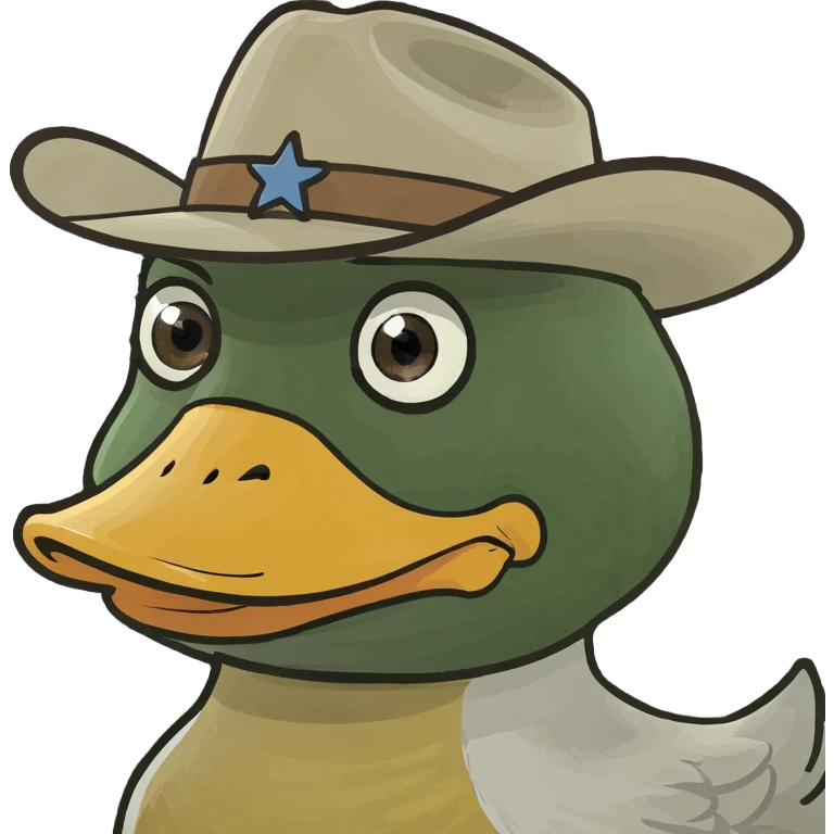 Duck with cowboy hat emoji