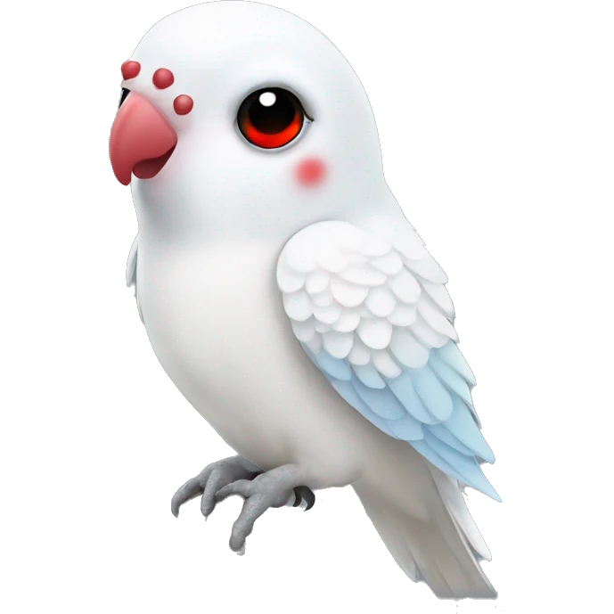 white budgie parrot with red eyes emoji