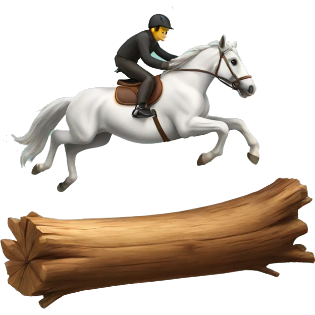 Horse jumping over log emoji