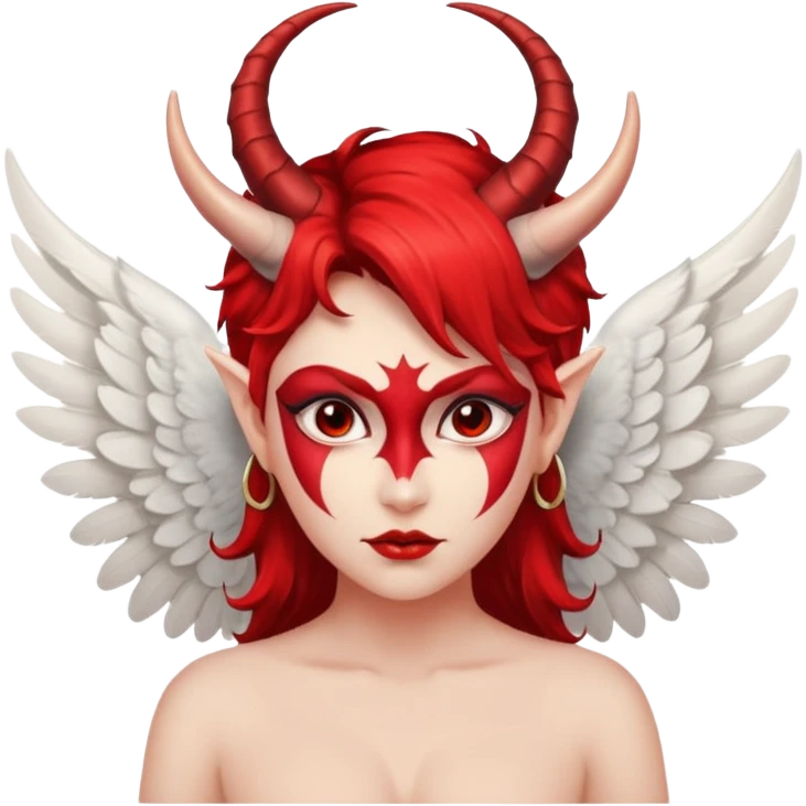 An angel who turns into a she devil emoji