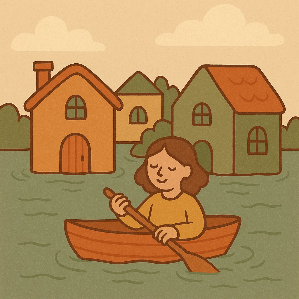 cartoon style flood emoji