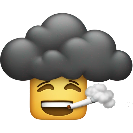 Smoking in a cloud emoji
