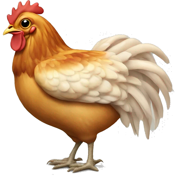chicken with tuna head emoji