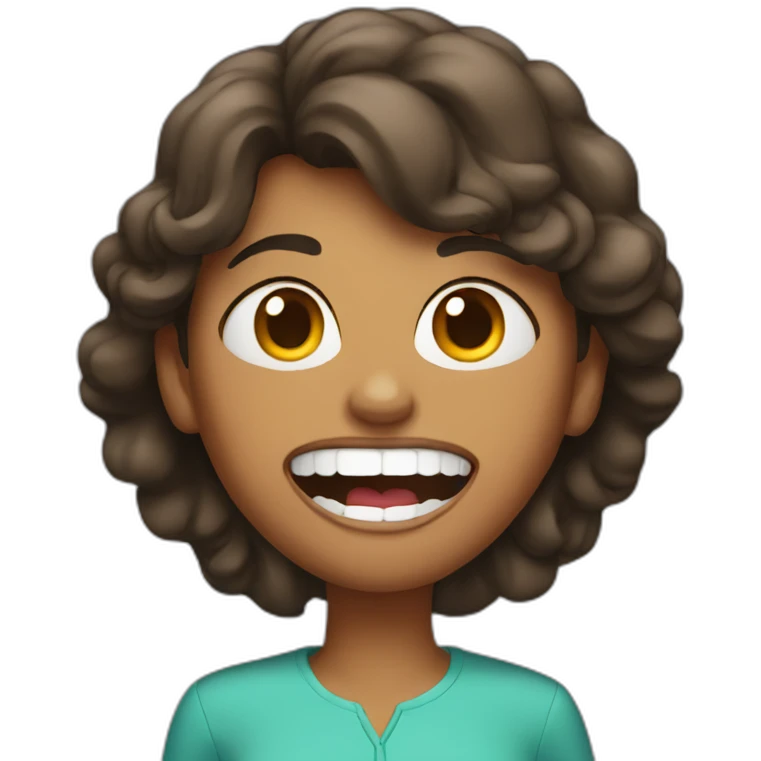 big mouth woman emoji