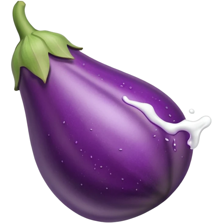 Eggplant with white stuff coming out of the tip emoji