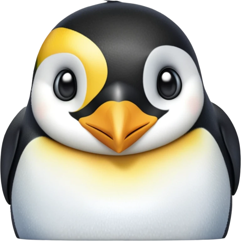 cinematic-adult-emperor-penguin-portrait-emoji,-head-tilted-playfully-and-inquisitively,-with-glossy,-pristine-plumage,-sparkling-eyes-filled-with-curiosity,-simplified-yet-irresistibly-adorable-features, black face emoji