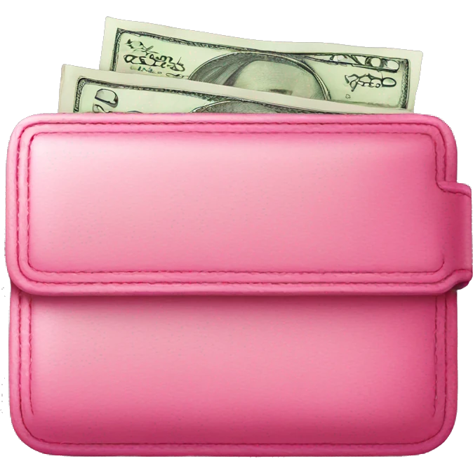 Pink Wallet with money emoji