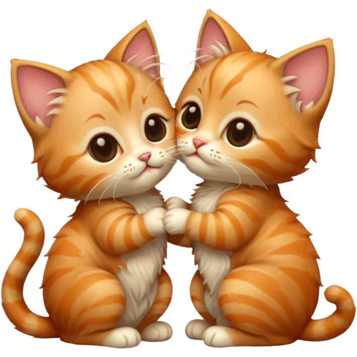Two kitty kissing emoji
