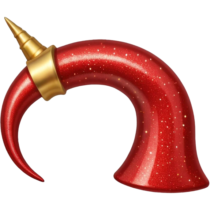 red glitter horn emoji