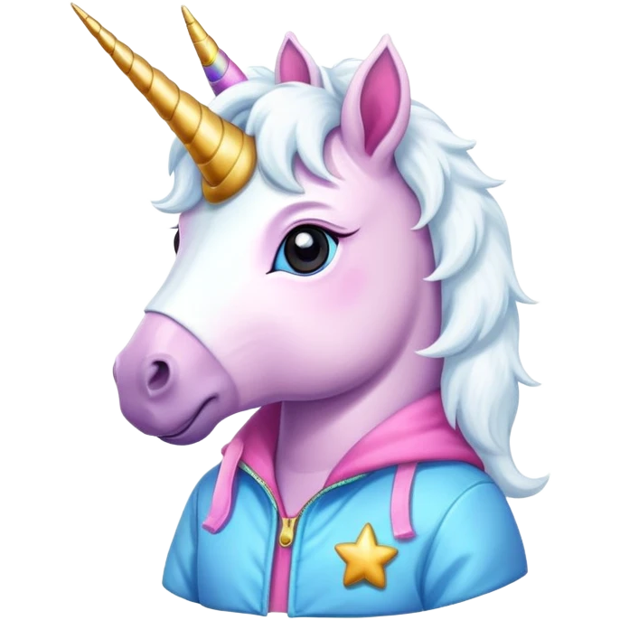 Unicorn wearing jacket and hat  emoji